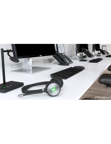 WH62 Dual Teams Sistema de audioconferencia personal Inalámbrico Diadema Oficina/Centro de llamadas MicroUSB Base de carga Negr