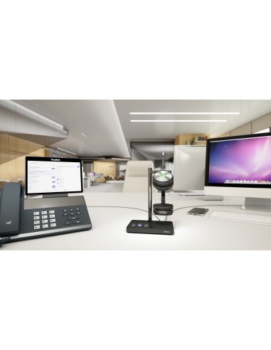 WH62 Dual Teams Sistema de audioconferencia personal Inalámbrico Diadema Oficina/Centro de llamadas MicroUSB Base de carga Negr