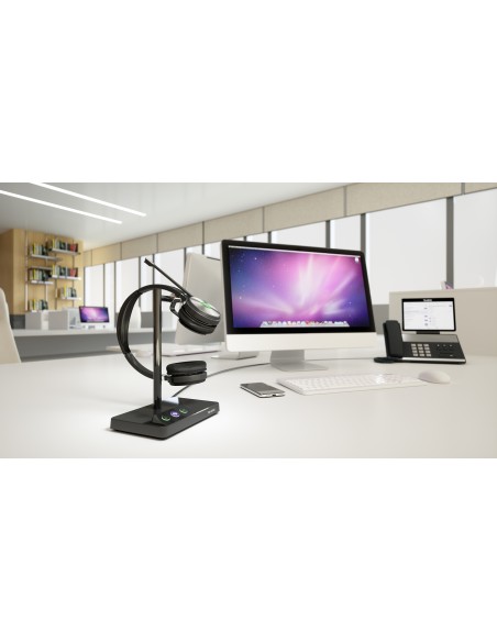 WH62 Dual Teams Sistema de audioconferencia personal Inalámbrico Diadema Oficina/Centro de llamadas MicroUSB Base de carga Negr