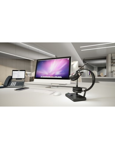 WH62 Dual Teams Sistema de audioconferencia personal Inalámbrico Diadema Oficina/Centro de llamadas MicroUSB Base de carga Negr