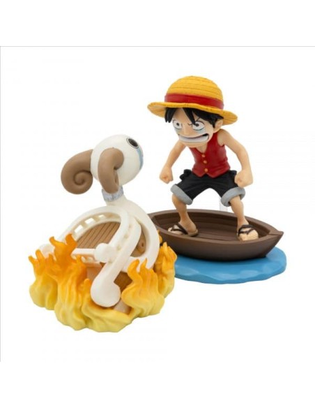 Figura Monkey.D.Luffy & Going Merry One Piece  World Collectable Log Stories 8cm