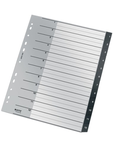 12090000 lengüeta de índice Separador en blanco con pestaña Polipropileno (PP) Negro, Blanco