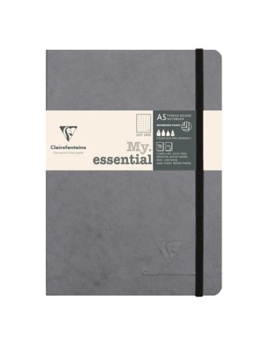 CUADERNO CF. COSIDO A5 96h DOT GRIS - Pack de 5 unidades