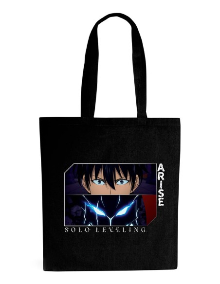 SOLO LEVELING Algodón Negro Unisex Bolso grande