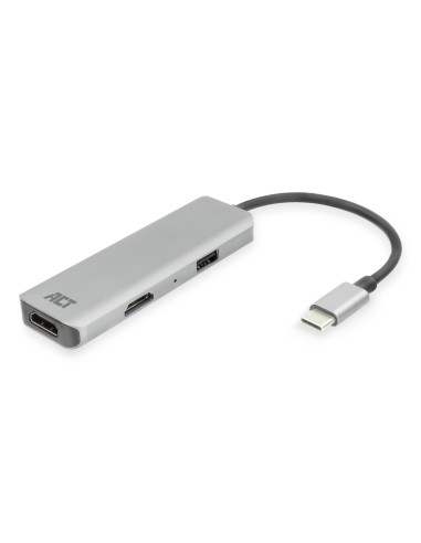 Adaptador multipuerto USB-C 4K para 2 monitores HDMI, puerto de datos USB-A