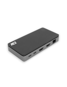 AC7093 base para portátil y replicador de puertos Alámbrico USB 3.2 Gen 1 (3.1 Gen 1) Type-C Negro, Gris