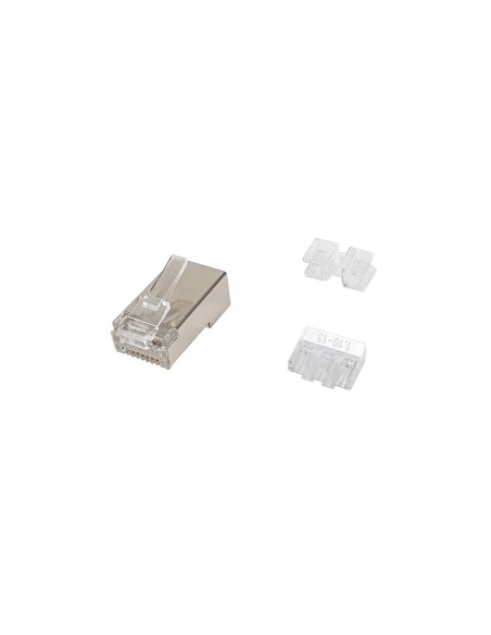 121147 conector RJ-45 Acero satinado, Transparente 121147 conector RJ-45 Acero satinado, Transparente