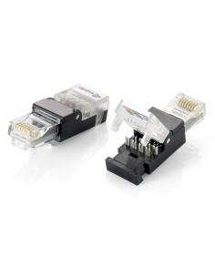 121165 conector RJ-45 Negro, Transparente