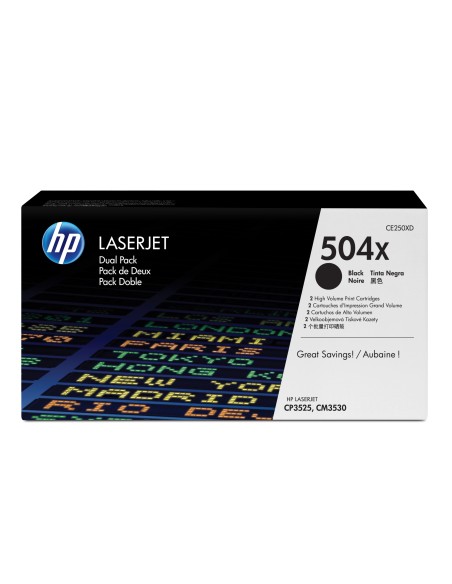 Pack de ahorro de 2 cartuchos de tóner original LaserJet 504X de alta capacidad negro