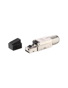 121172 conector RJ-45 Negro, Acero inoxidable
