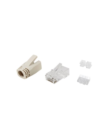 121176 conector RJ-45 Transparente, Blanco 121176 conector RJ-45 Transparente, Blanco