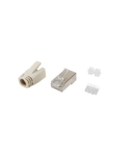 121182 conector RJ-45 Acero inoxidable, Transparente, Blanco