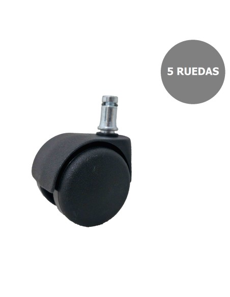 Kit de 5 ruedas de nailon autofrenantes de 50 mm perno 11 mm