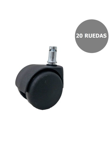 Kit de 20 ruedas de nailon autofrenantes de 50 mm perno 11 mm.