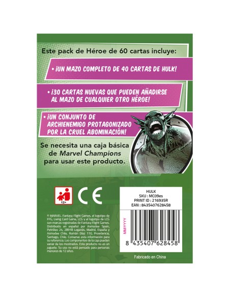 Hulk 90 min Juego De Cartas