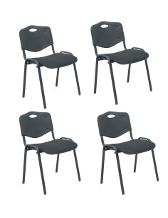 Pack 4 sillas Iso Mix respaldo negro asiento aran negro