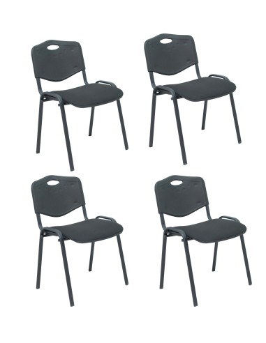 Pack 4 sillas Iso Mix respaldo negro asiento aran negro