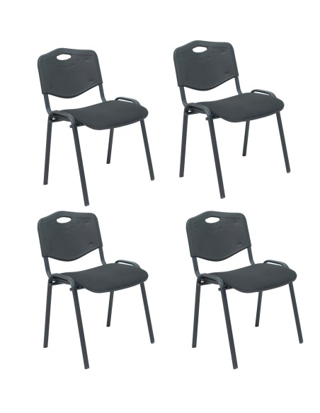 Pack 4 sillas Iso Mix respaldo negro asiento aran negro