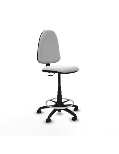 Taburete Aýna CP bali blanco base poliamida ruedas engomadas 50mm