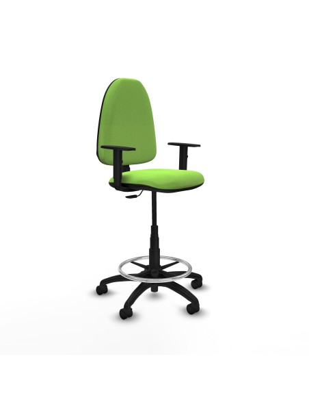 Taburete Aýna CP bali pistacho brazos 1D base poliamida ruedas nailon 50mm