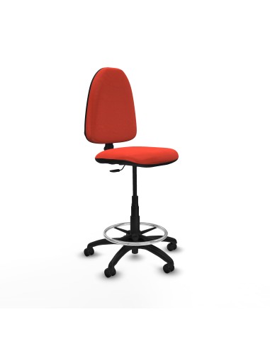 Taburete Aýna CP bali naranja oscuro base poliamida ruedas engomadas 50mm