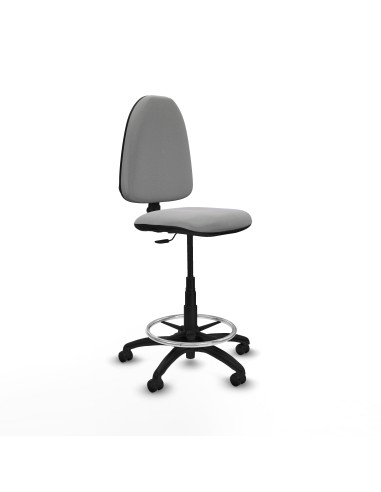 Taburete Aýna CP bali gris claro base poliamida ruedas engomadas 50mm