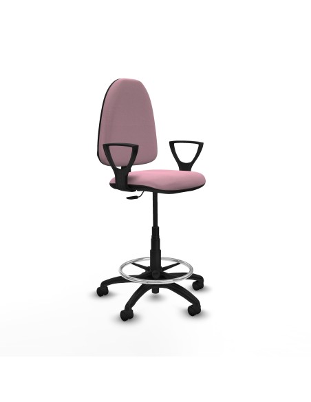 Taburete Aýna CP bali rosa brazos fijos base poliamida ruedas nailon 50mm
