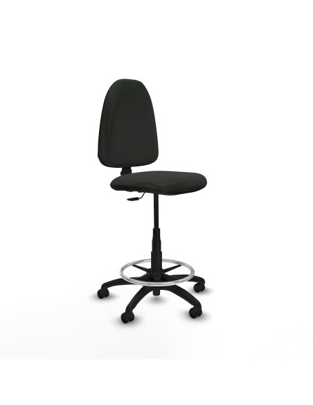 Taburete Aýna CP bali negro base poliamida ruedas engomadas 50mm