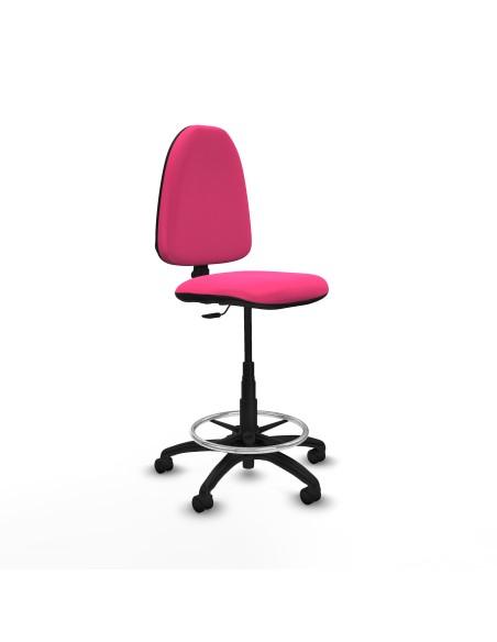 Taburete Aýna CP similpiel rosa base poliamida ruedas nailon 50mm