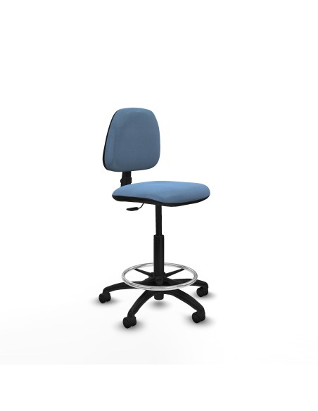 Taburete Isso CP bali azul cielo sin brazos base poliamida ruedas nailon 50mm