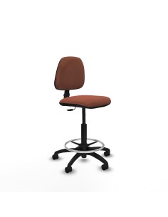 Taburete Isso CP bali marrón sin brazos base poliamida ruedas nailon 50mm