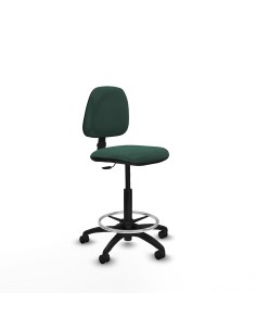 Taburete Isso CP bali verde botella sin brazos base poliamida ruedas nailon 50mm