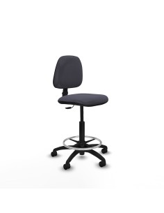 Taburete Isso CP bali gris oscuro sin brazos base poliamida ruedas nailon 50mm