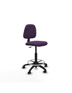 Taburete Isso CP bali morado sin brazos base poliamida ruedas nailon 50mm