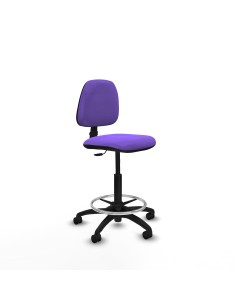 Taburete Isso CP bali lila sin brazos base poliamida ruedas nailon 50mm
