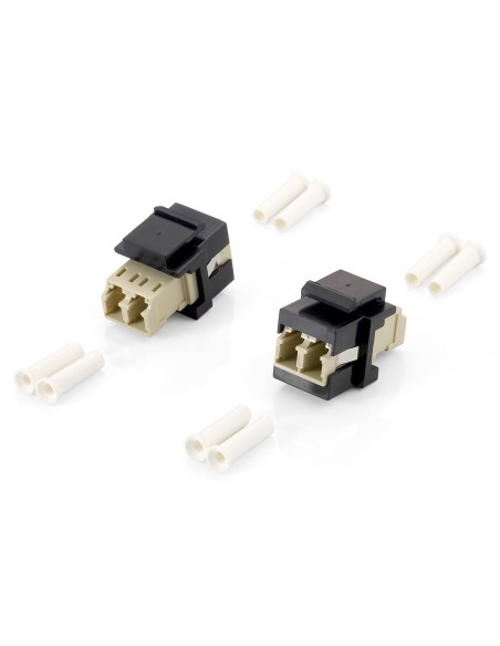 125570 adaptador de fibra óptica LC/LC 8 pieza(s) Beige, Negro
