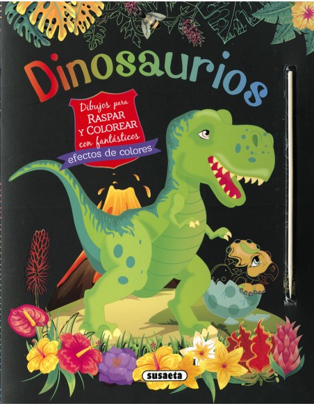 Dinosaurios Dibujos para raspar y colorear