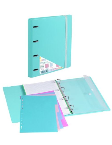 Carpeblock foam soft menta a4 4 anillas 35mm con recambio