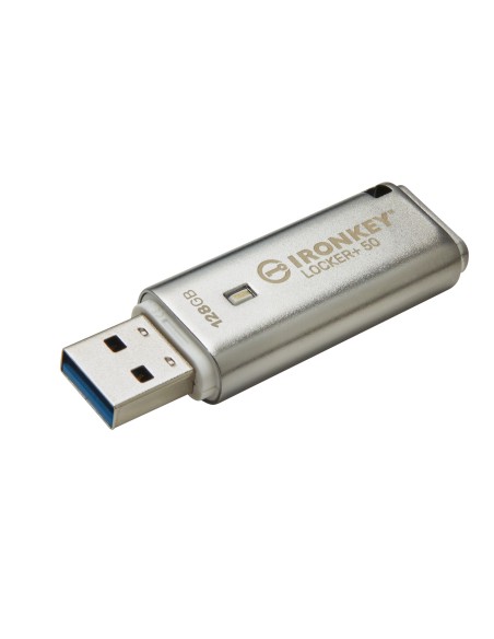 IronKey Locker+ 50 unidad flash USB 128 GB USB tipo A 3.2 Gen 1 (3.1 Gen 1) Plata
