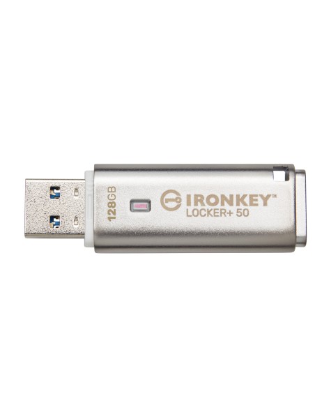 IronKey Locker+ 50 unidad flash USB 128 GB USB tipo A 3.2 Gen 1 (3.1 Gen 1) Plata