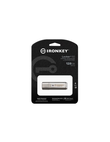 IronKey Locker+ 50 unidad flash USB 128 GB USB tipo A 3.2 Gen 1 (3.1 Gen 1) Plata