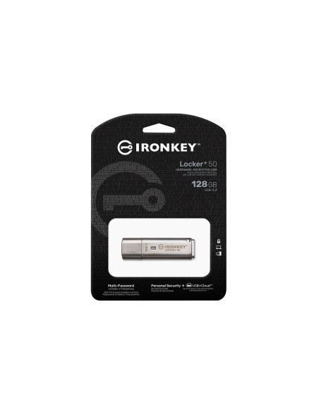 IronKey Locker+ 50 unidad flash USB 128 GB USB tipo A 3.2 Gen 1 (3.1 Gen 1) Plata