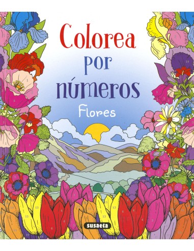 Flores colorea por numeros