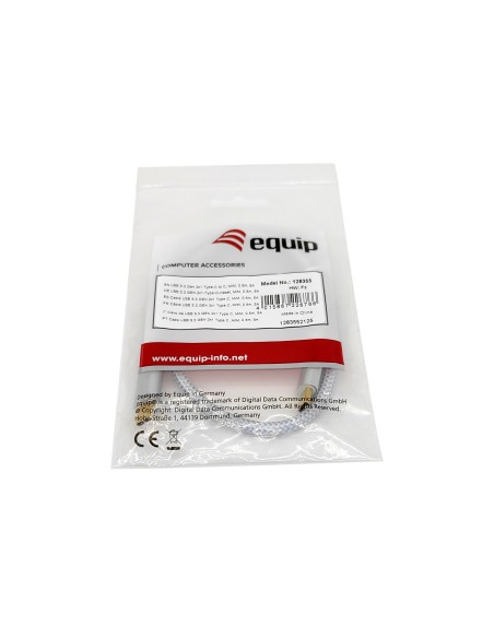 128355 cable USB 0,5 m USB 3.2 Gen 2 (3.1 Gen 2) USB C Plata, Blanco