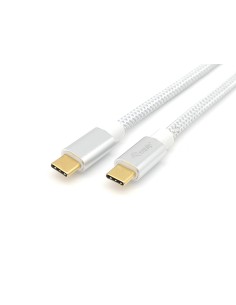 128356 cable USB 1 m USB 3.2 Gen 2 (3.1 Gen 2) USB C Plata, Blanco 2