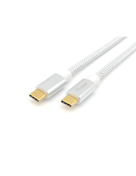128356 cable USB 1 m USB 3.2 Gen 2 (3.1 Gen 2) USB C Plata, Blanco
