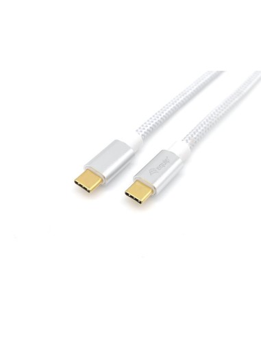 128356 cable USB 1 m USB 3.2 Gen 2 (3.1 Gen 2) USB C Plata, Blanco