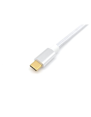 128356 cable USB 1 m USB 3.2 Gen 2 (3.1 Gen 2) USB C Plata, Blanco