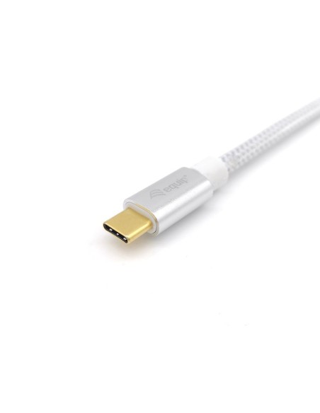 128356 cable USB 1 m USB 3.2 Gen 2 (3.1 Gen 2) USB C Plata, Blanco