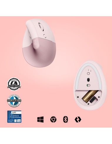 Lift ratón mano derecha RF Wireless + Bluetooth Óptico 4000 DPI